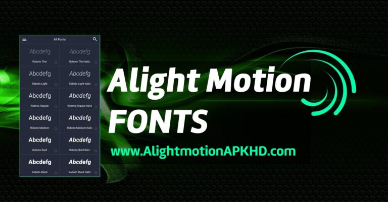 alight motion fonts